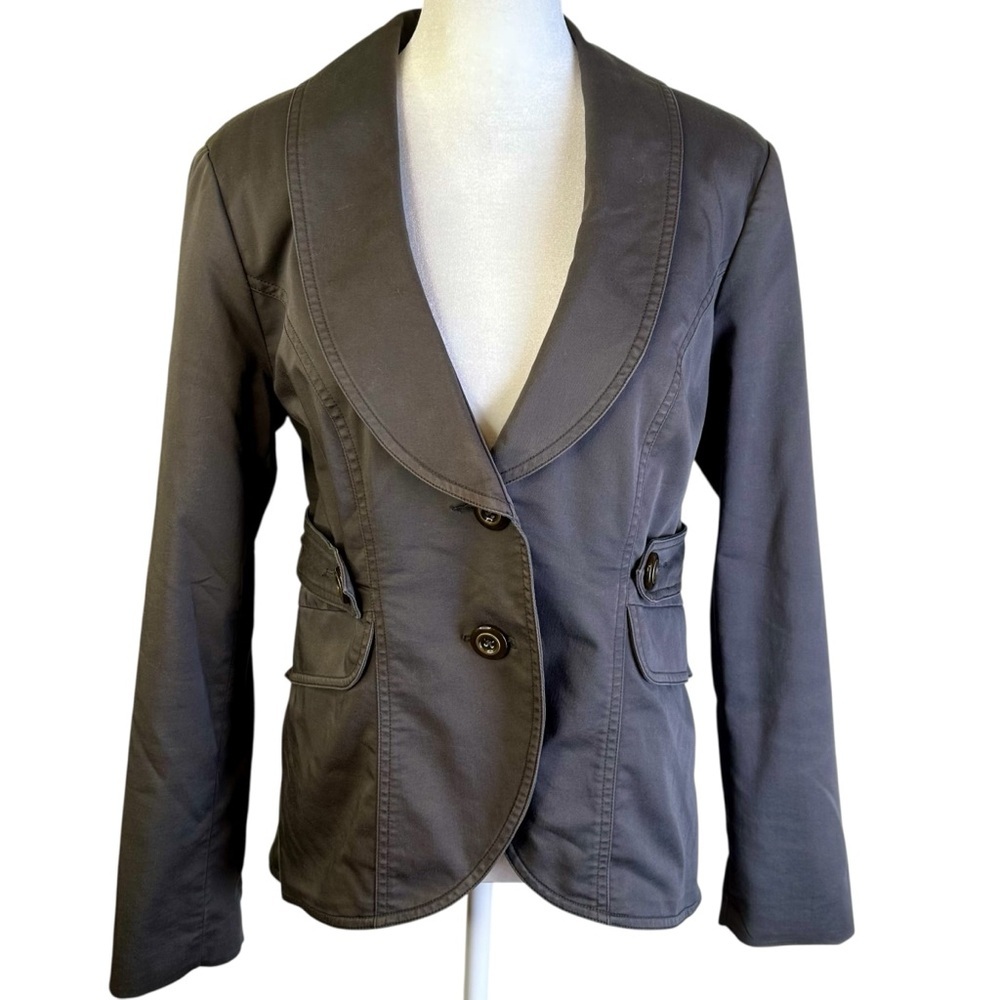 CAbi Charcoal Blazer Single Breasted Long Sleeve Size 6